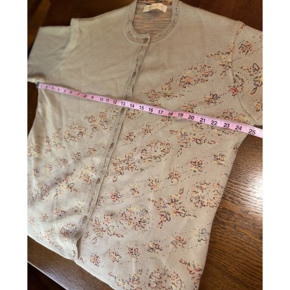 Wool Blend Cardigan Womens XL 46 Floral Embroidered Boho Cottagecore Sweater - Picture 3 of 6